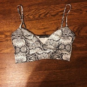 Nasty gal snake print crop top
